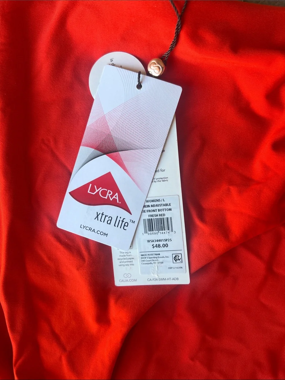 CALIA by Carrie Underwood Red High-Waist Swim Bottoms